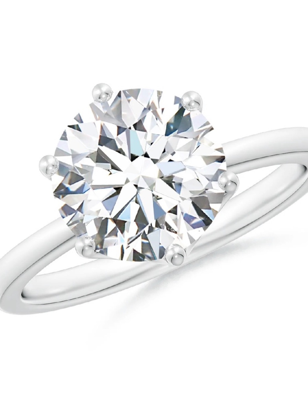 Solitaire ring with 2.86CT lab-grown diamond and solid 18K white gold setting